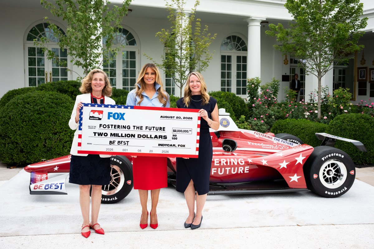 First Lady Melania Trump participates in A Celebration of IndyCar’s Commitment to Fostering the Future event, Thursday, August 20, 2026, in the Rose Garden of the White House. (Official White House Photo by Andrea Hanks)