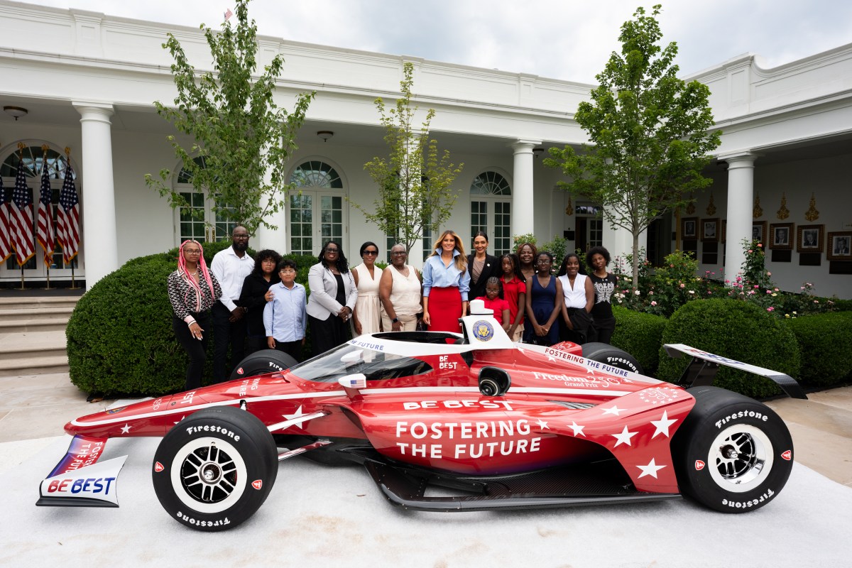 First Lady Melania Trump participates in A Celebration of IndyCar’s Commitment to Fostering the Future event, Thursday, August 20, 2026, in the Rose Garden of the White House. (Official White House Photo by Andrea Hanks)