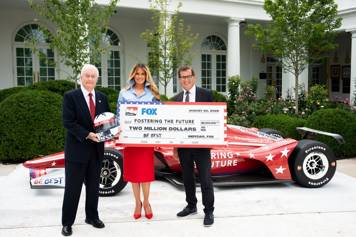 First Lady Melania Trump participates in A Celebration of IndyCar’s Commitment to Fostering the Future event, Thursday, August 20, 2026, in the Rose Garden of the White House. (Official White House Photo by Andrea Hanks)