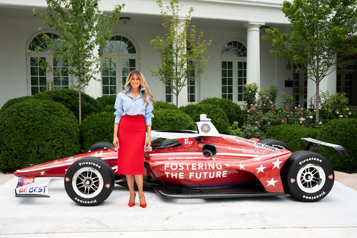 First Lady Melania Trump participates in A Celebration of IndyCar’s Commitment to Fostering the Future event, Thursday, August 20, 2026, in the Rose Garden of the White House. (Official White House Photo by Andrea Hanks)