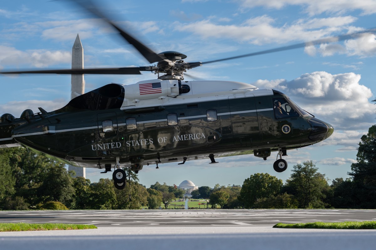 President Donald J. Trump boards Marine One on the South Lawn of the White House, Monday, October 12, 2026, en route to Joint Base Andrews for a trip to Youngstown, OH.  (Official White House Photo by Molly Riley)