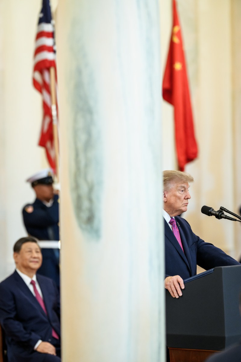President Donald J. Trump delivers remarks during a State Arrival ceremony for President Xi Jinping of China, Thursday, September 24, 2026, on the State Floor of the White House. (Official White House Photo by Daniel Torok