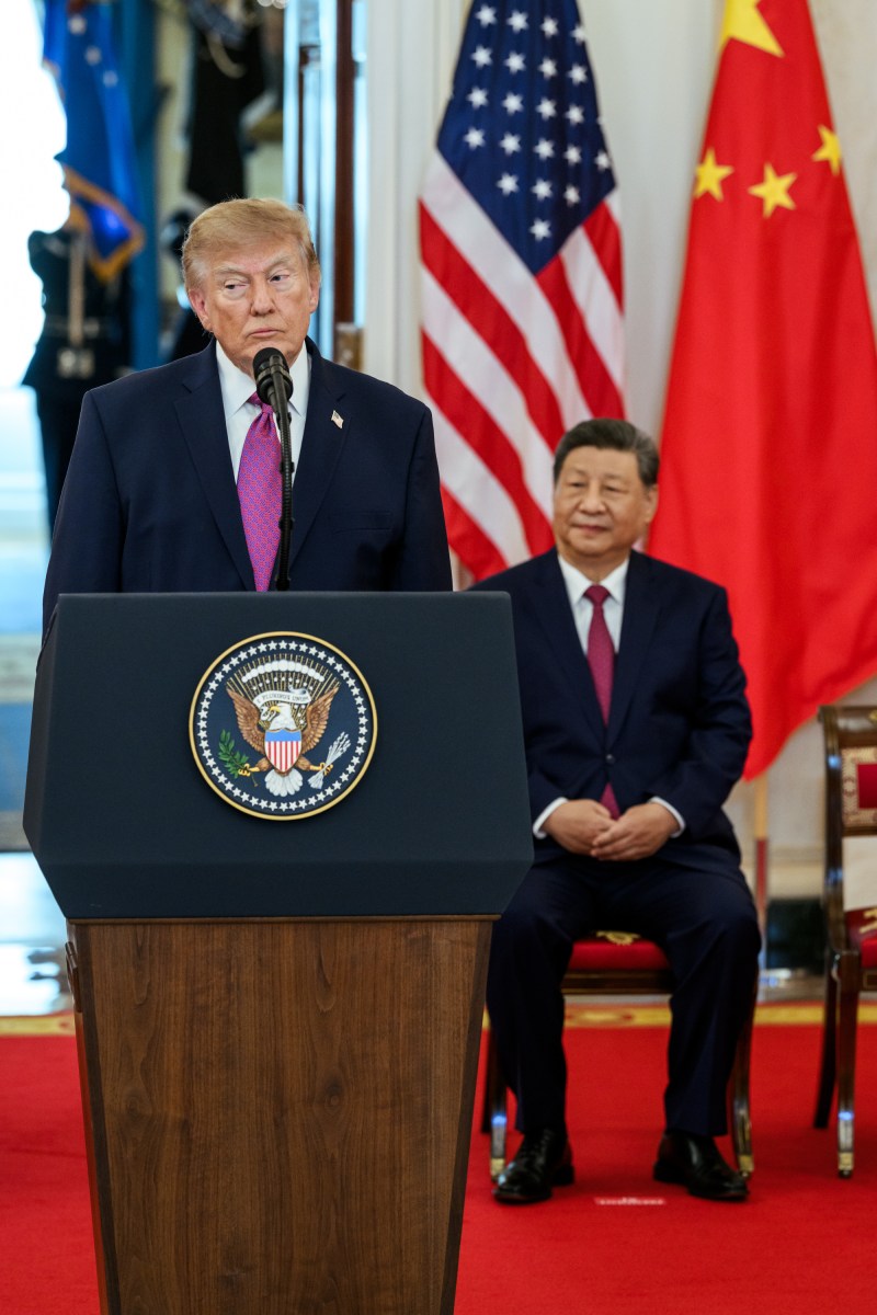 President Donald J. Trump delivers remarks during a State Arrival ceremony for President Xi Jinping of China, Thursday, September 24, 2026, on the State Floor of the White House. (Official White House Photo by Daniel Torok