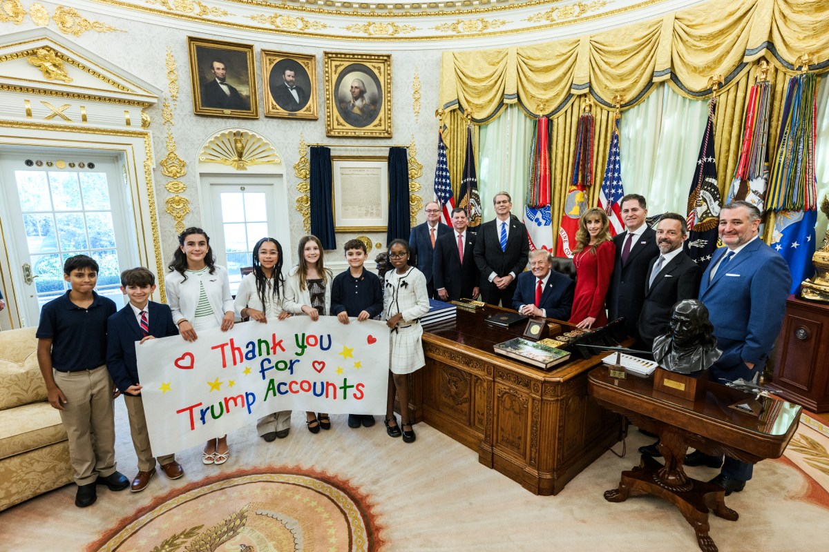 President Donald J. Trump makes an announcement on Trump Accounts in the Oval Office, Wednesday, October 7, 2026. (Official White House Photo by Joyce N. Boghosian)