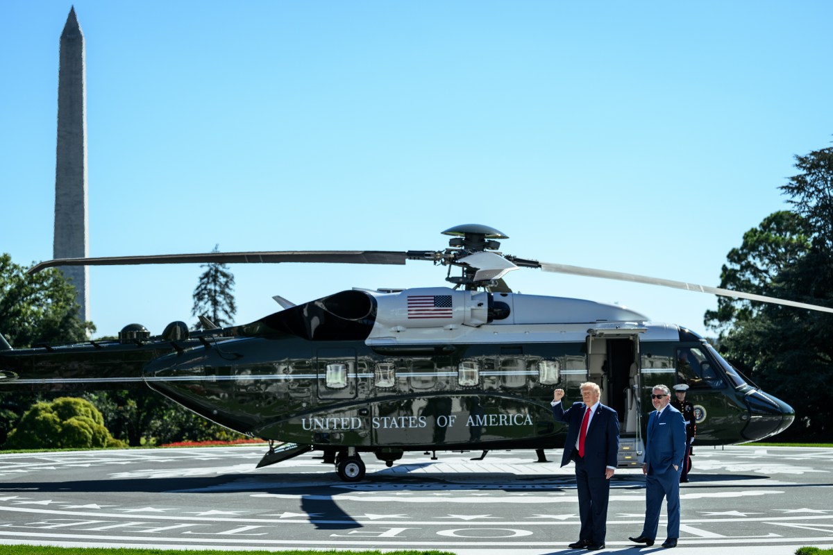 President Donald J. Trump waves to White House interns before boarding Marine One on the South Lawn of the White House, Wednesday, October 7, 2026, en route to Joint Base Andrews for a trip to San Antonio, Texas. (Official White House Photo by Joyce N. Boghosian)