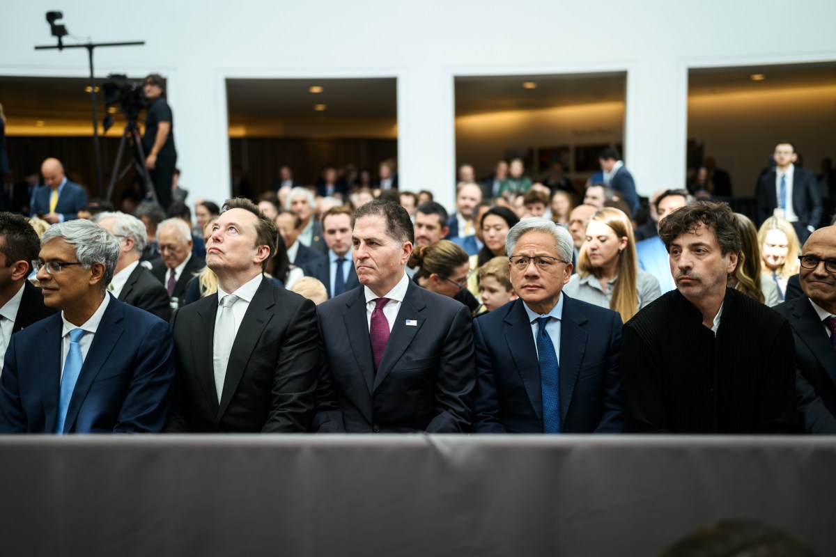President Donald J. Trump presents the National Medal of Science to tech company leaders at a “New Golden Age” summit with tech and science leaders at the Donald J. Trump Institute of Peace in Washington, D.C., Thursday, October 8, 2026. (Official White House Photo by Daniel Torok)