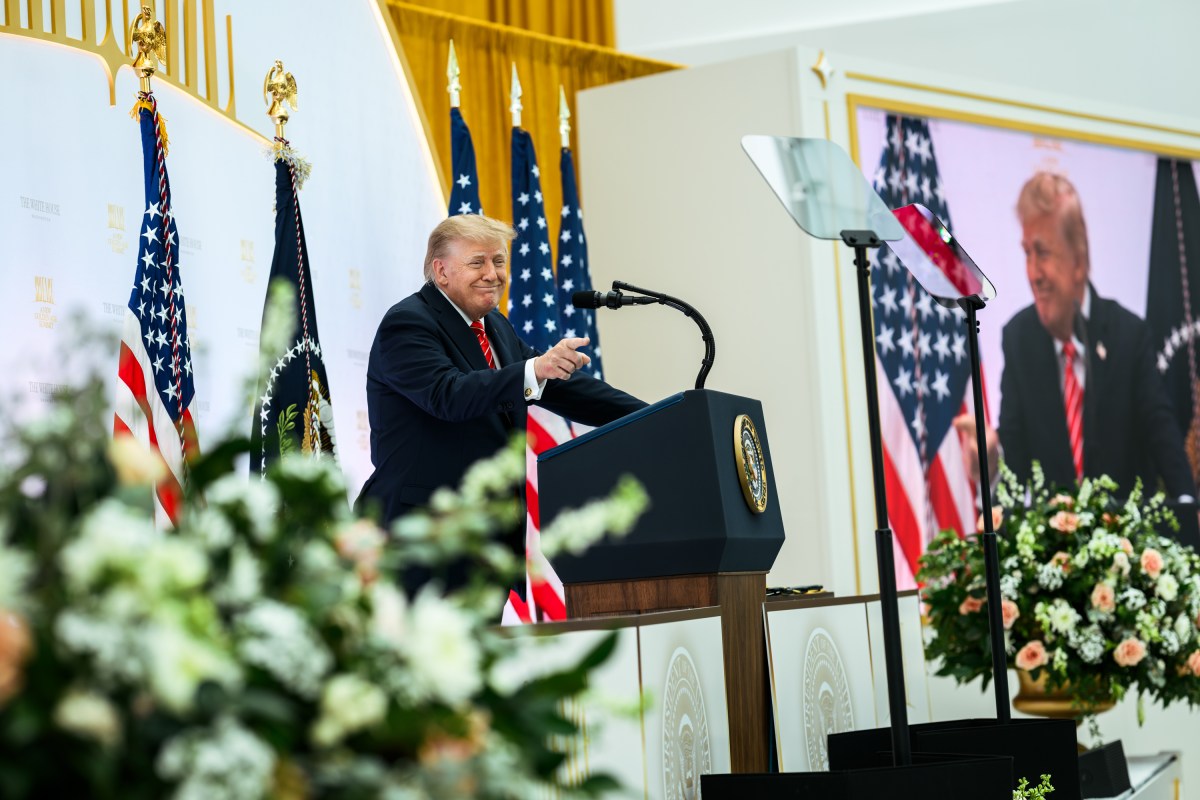 President Donald J. Trump presents the National Medal of Science to tech company leaders at a “New Golden Age” summit with tech and science leaders at the Donald J. Trump Institute of Peace in Washington, D.C., Thursday, October 8, 2026. (Official White House Photo by Daniel Torok)