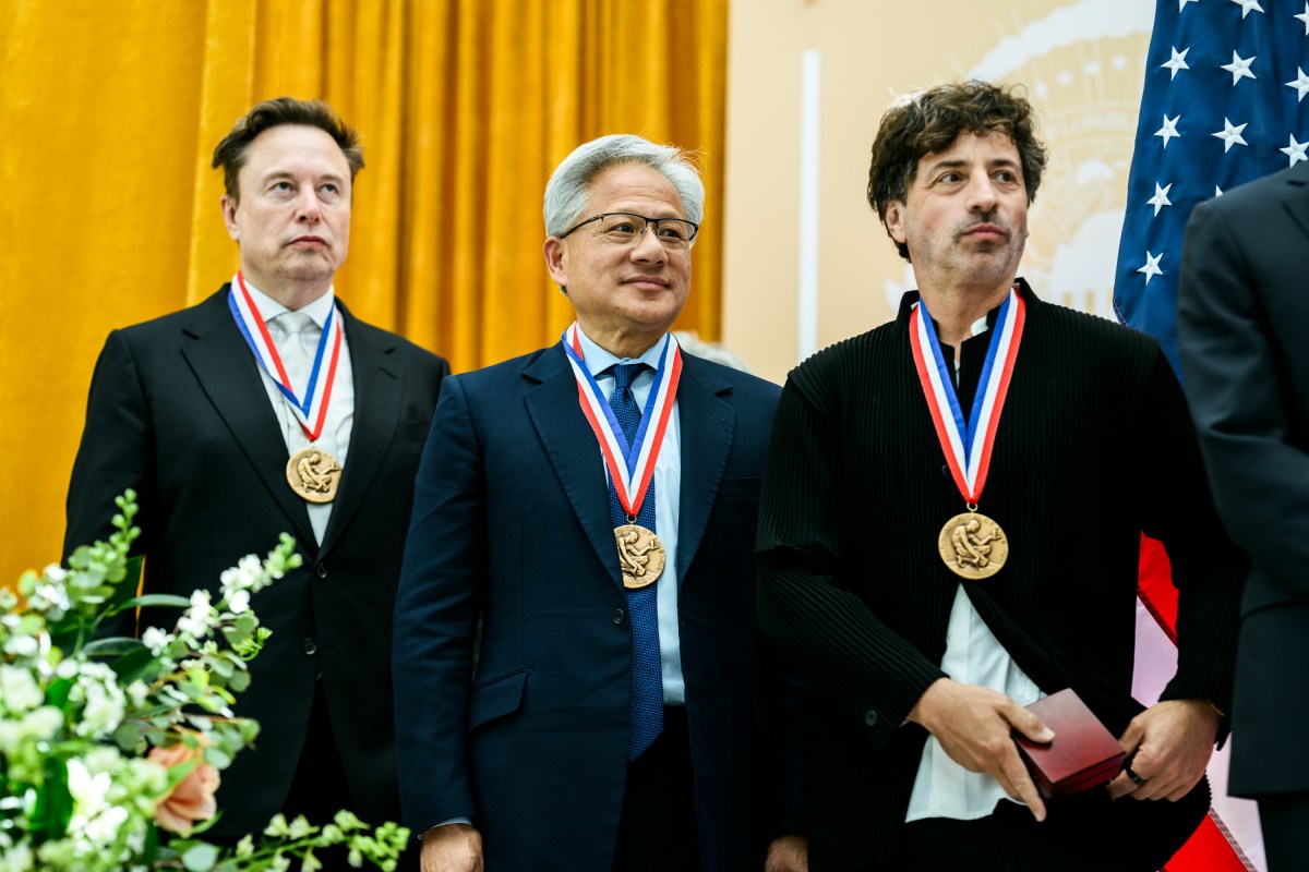 President Donald J. Trump presents the National Medal of Science to tech company leaders at a “New Golden Age” summit with tech and science leaders at the Donald J. Trump Institute of Peace in Washington, D.C., Thursday, October 8, 2026. (Official White House Photo by Daniel Torok)