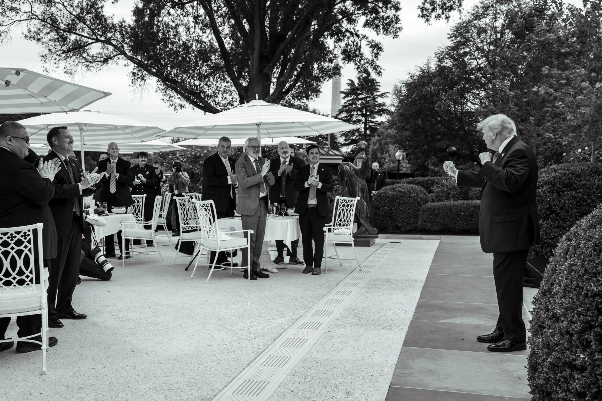 President Donald J. Trump attends a Rose Garden Lunch for first responders Thursday, October 15, 2026. (Official White House Photo by Joyce N. Boghosian)