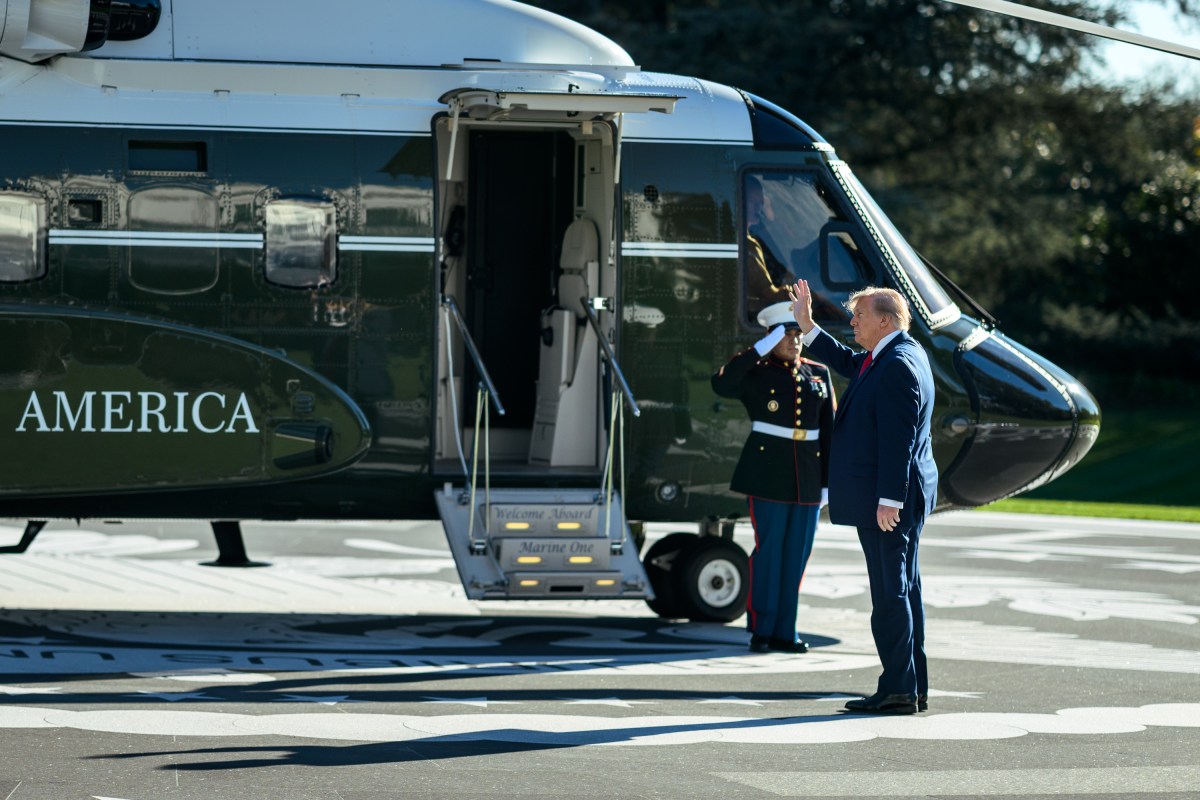President Donald J. Trump boards Marine One on the South Lawn of the White House, Wednesday, October 21, 2026, en route Joint Base Andrews for a campaign trip to Clemson, South Carolina. (Official White House Photo by Daniel Torok)
