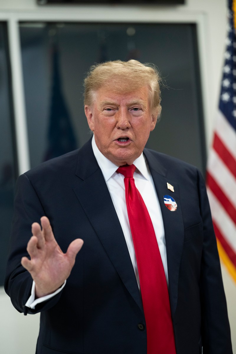 President Donald J. Trump speaks to the press after voting early in West Palm Beach, Florida, Saturday, October 24, 2026. (Official White House photo by Joyce N. Boghosian)