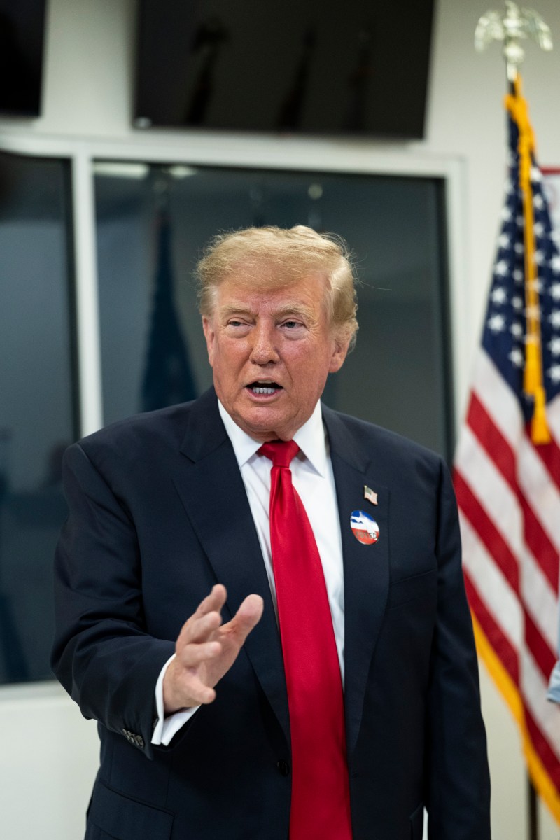 President Donald J. Trump speaks to the press after voting early in West Palm Beach, Florida, Saturday, October 24, 2026. (Official White House photo by Joyce N. Boghosian)