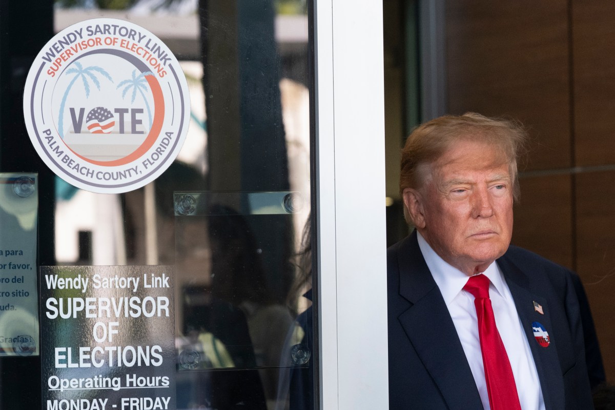 President Donald J. Trump speaks to the press after voting early in West Palm Beach, Florida, Saturday, October 24, 2026. (Official White House photo by Joyce N. Boghosian)