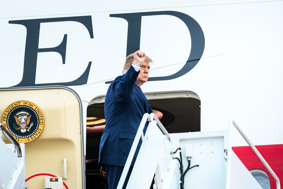 President Donald J. Trump boards Air Force One at Joint Base Andrews, Maryland on Wednesday, October 28, 2026, for a campaign trip to Chillicothe, Ohio. (Official White House Photo by Patrick Witty)
