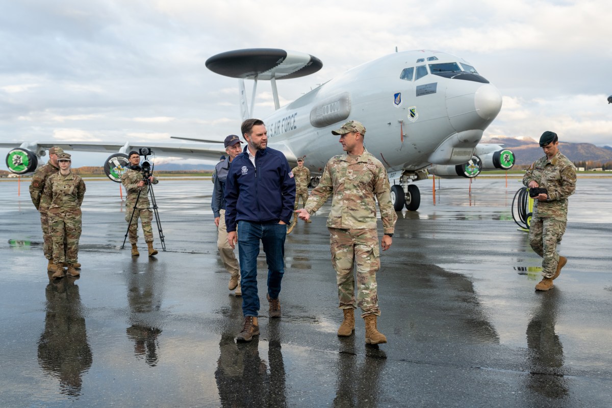 Vice President JD Vance attends a U.S. military capabilities showcase at Elmendorf Air Force Base in Anchorage, Alaska for a military engagement, Tuesday, October 6, 2026. (Official White House Photo by Emily J. Higgins)