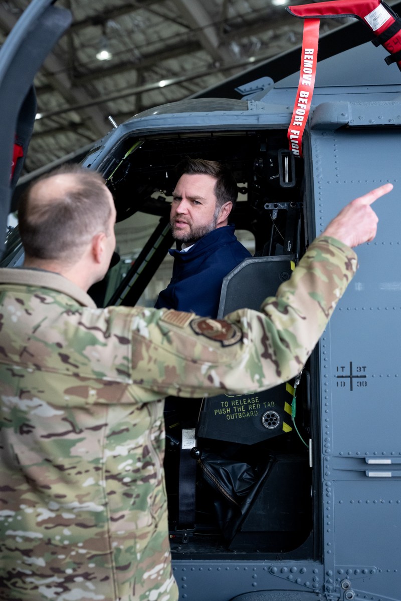 Vice President JD Vance attends a U.S. military capabilities showcase at Elmendorf Air Force Base in Anchorage, Alaska for a military engagement, Tuesday, October 6, 2026. (Official White House Photo by Emily J. Higgins)