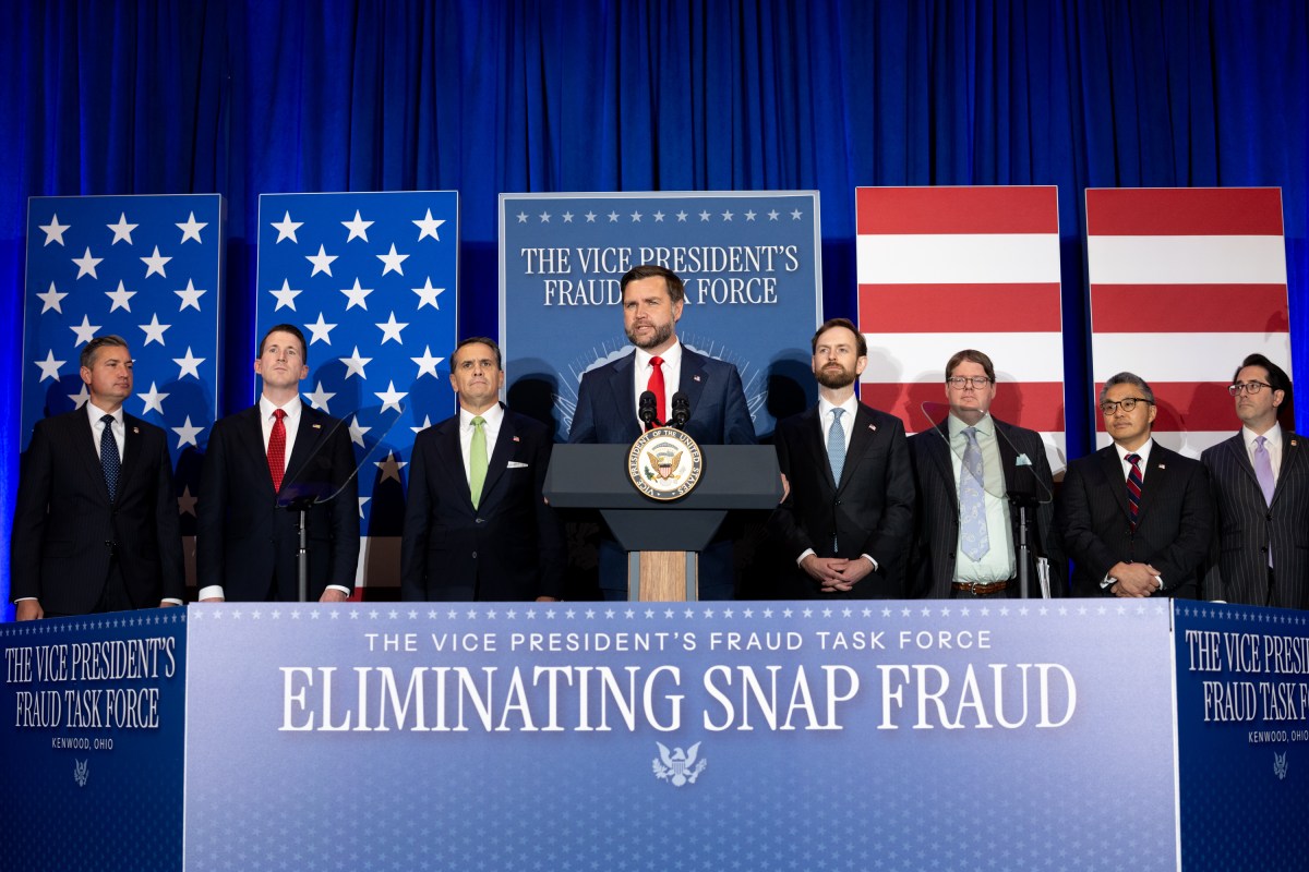 Vice President JD Vance delivers remarks to the Vice President’s Fraud Task Force at the FBI field office in Cincinnati, Ohio on Wednesday, October 21, 2026. (Official White House Photo by Emily J. Higgins)