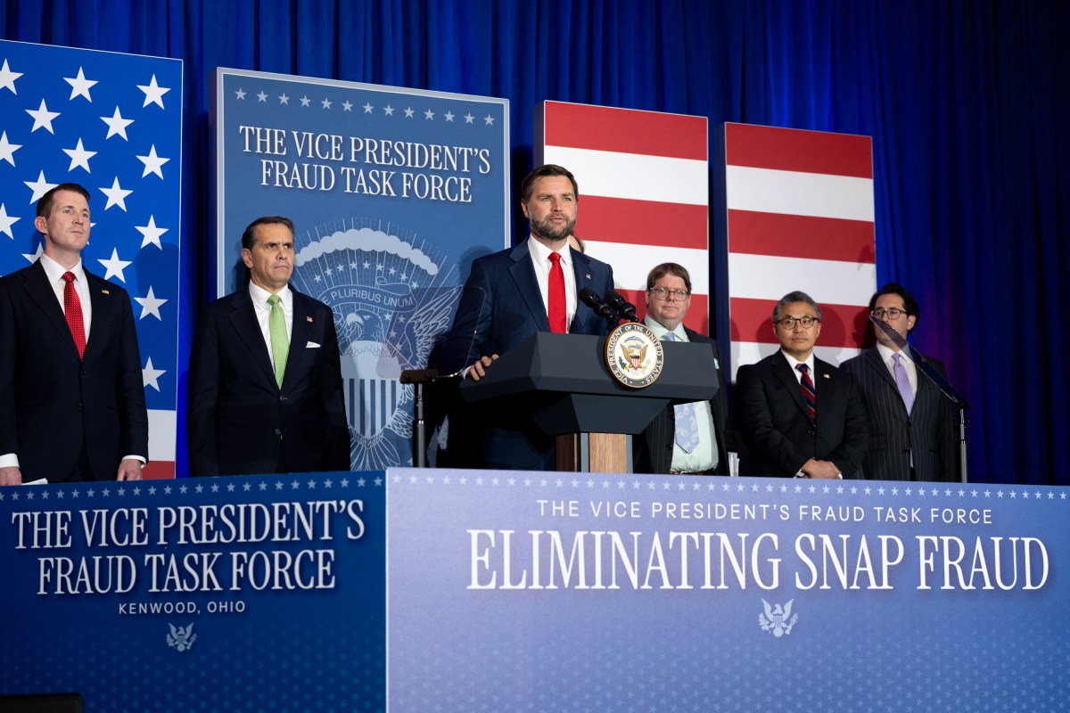 Vice President JD Vance delivers remarks to the Vice President’s Fraud Task Force at the FBI field office in Cincinnati, Ohio on Wednesday, October 21, 2026. (Official White House Photo by Emily J. Higgins)