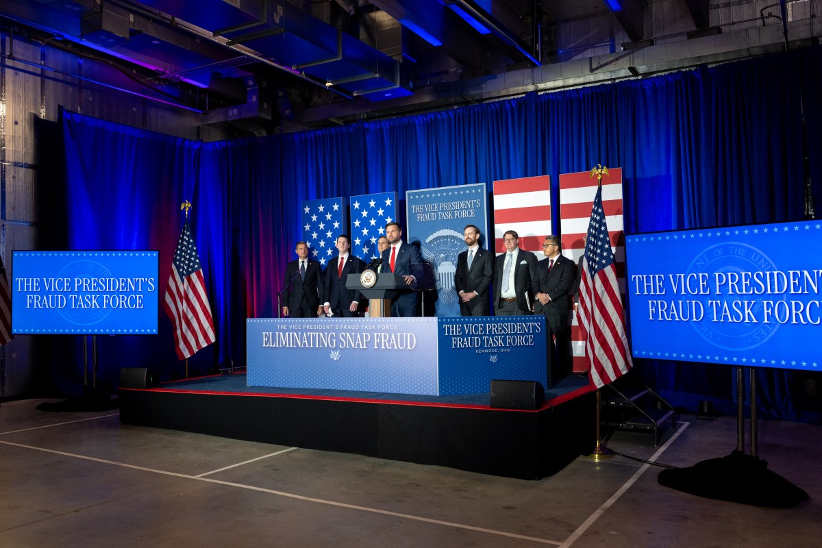 Vice President JD Vance delivers remarks to the Vice President’s Fraud Task Force at the FBI field office in Cincinnati, Ohio on Wednesday, October 21, 2026. (Official White House Photo by Emily J. Higgins)
