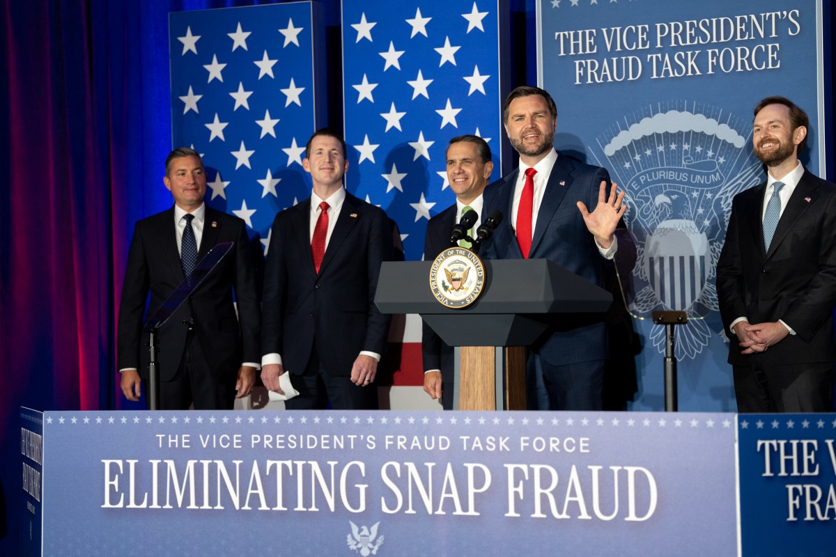 Vice President JD Vance delivers remarks to the Vice President’s Fraud Task Force at the FBI field office in Cincinnati, Ohio on Wednesday, October 21, 2026. (Official White House Photo by Emily J. Higgins)