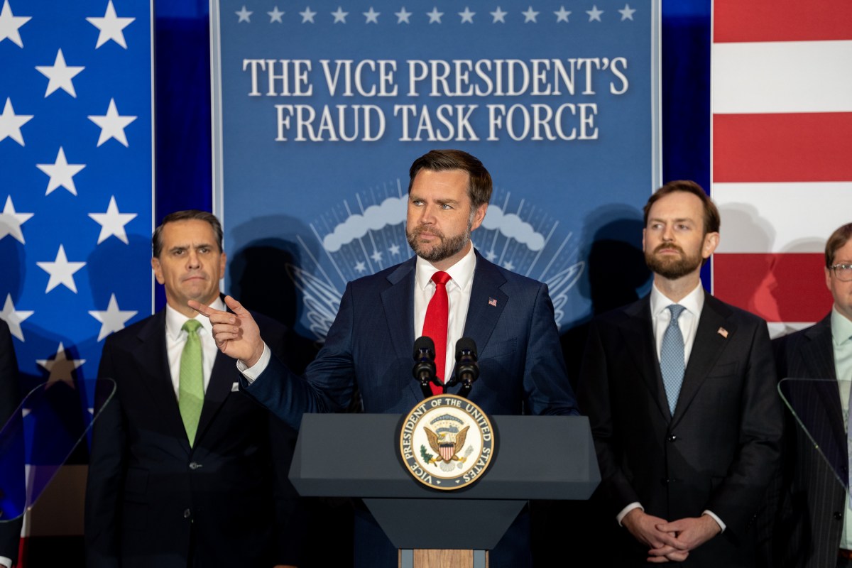 Vice President JD Vance delivers remarks to the Vice President’s Fraud Task Force at the FBI field office in Cincinnati, Ohio on Wednesday, October 21, 2026. (Official White House Photo by Emily J. Higgins)