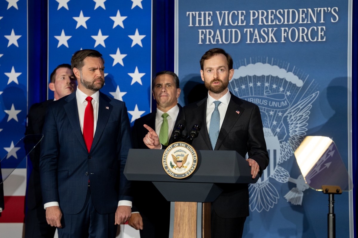 Vice President JD Vance delivers remarks to the Vice President’s Fraud Task Force at the FBI field office in Cincinnati, Ohio on Wednesday, October 21, 2026. (Official White House Photo by Emily J. Higgins)