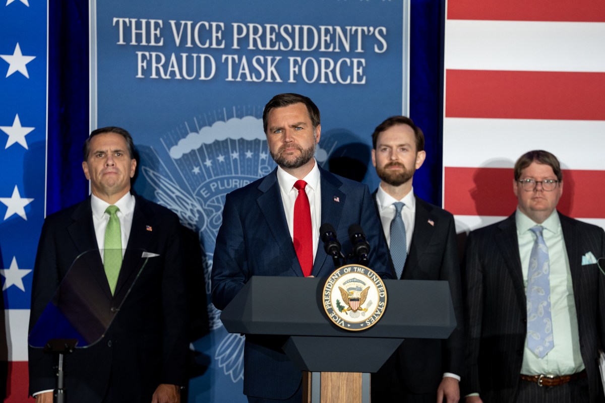 Vice President JD Vance delivers remarks to the Vice President’s Fraud Task Force at the FBI field office in Cincinnati, Ohio on Wednesday, October 21, 2026. (Official White House Photo by Emily J. Higgins)