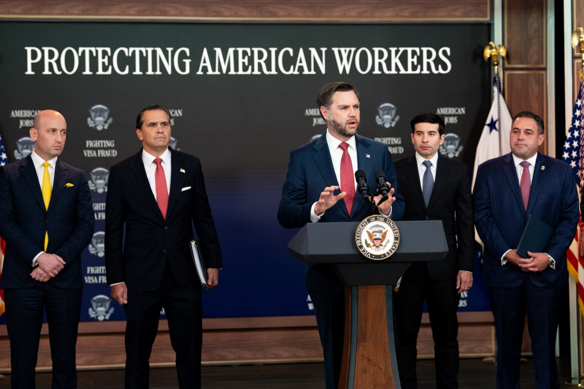 Vice President JD Vance holds a press conference on the Task Force to Eliminate Fraud, Thursday, October 8, 2026, in the Eisenhower Executive Office Building at the White House. (Official White House Photo by Andrea Hanks)