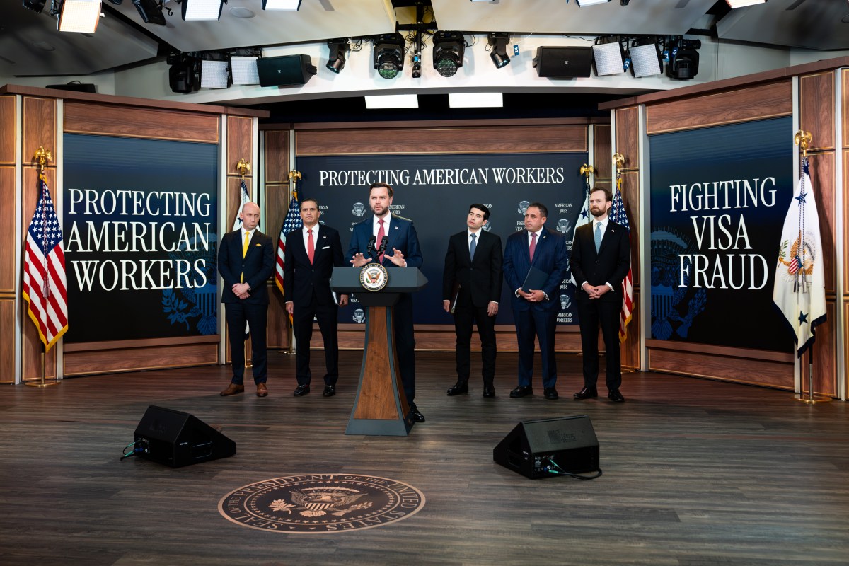 Vice President JD Vance holds a press conference on the Task Force to Eliminate Fraud, Thursday, October 8, 2026, in the Eisenhower Executive Office Building at the White House. (Official White House Photo by Andrea Hanks)