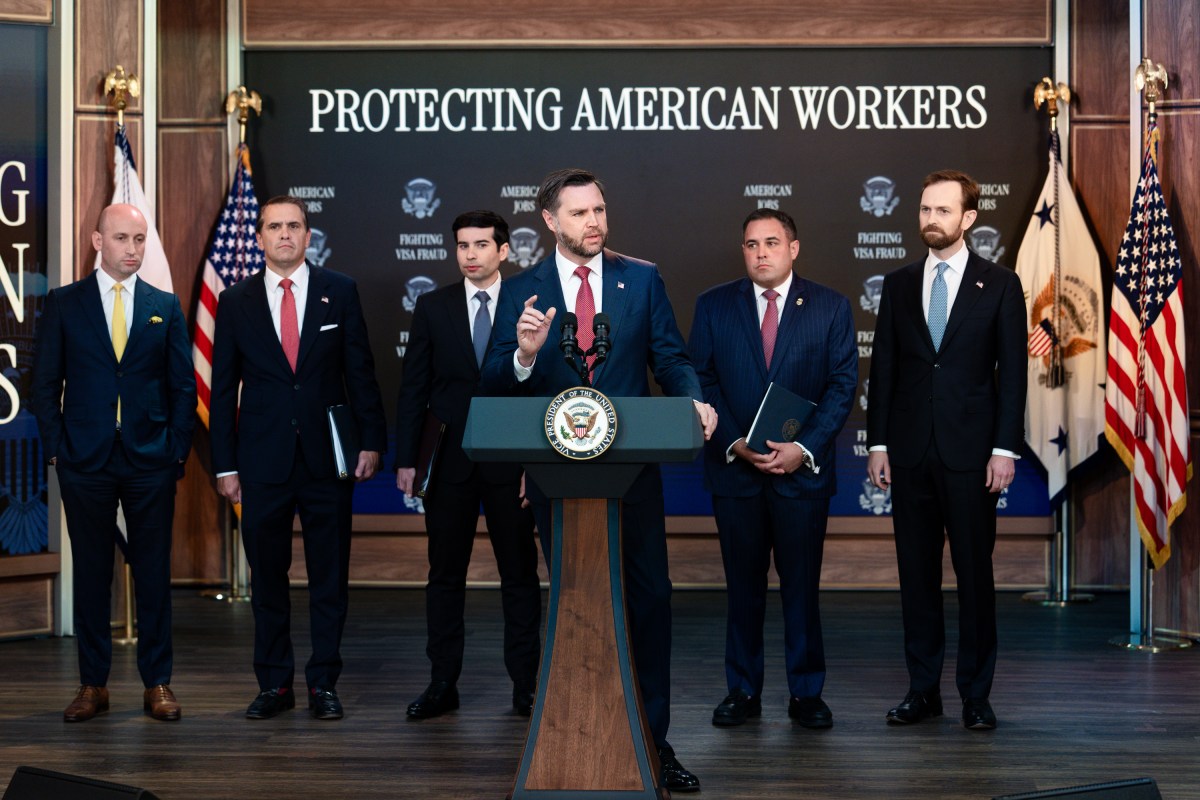Vice President JD Vance holds a press conference on the Task Force to Eliminate Fraud, Thursday, October 8, 2026, in the Eisenhower Executive Office Building at the White House. (Official White House Photo by Andrea Hanks)